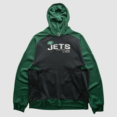 Fanatics New York Jets Reebok 2010s Hooded Pullover Sweatshirt Black Vintage