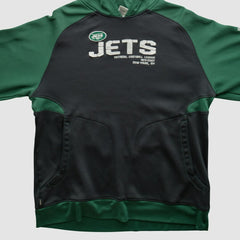 Fanatics New York Jets Reebok 2010s Hooded Pullover Sweatshirt Black Vintage
