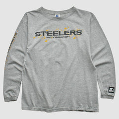 Fanatics Pittsburgh Steelers Starter 90s Long Sleeve T-shirt Heather Gray Vintage