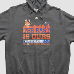 New York Mets Majestic 2015 Hooded Pullover Sweatshirt - Dark Heather Gray - XVintage - Fanatics Discount