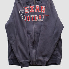 Fanatics Houston Texans Reebok 2010s Hooded Full Zip Sweatshirt Navy Vintage