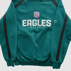 Fanatics Philadelphia Eagles Reebok 2000s Hooded Pullover Sweatshirt Teal Vintage