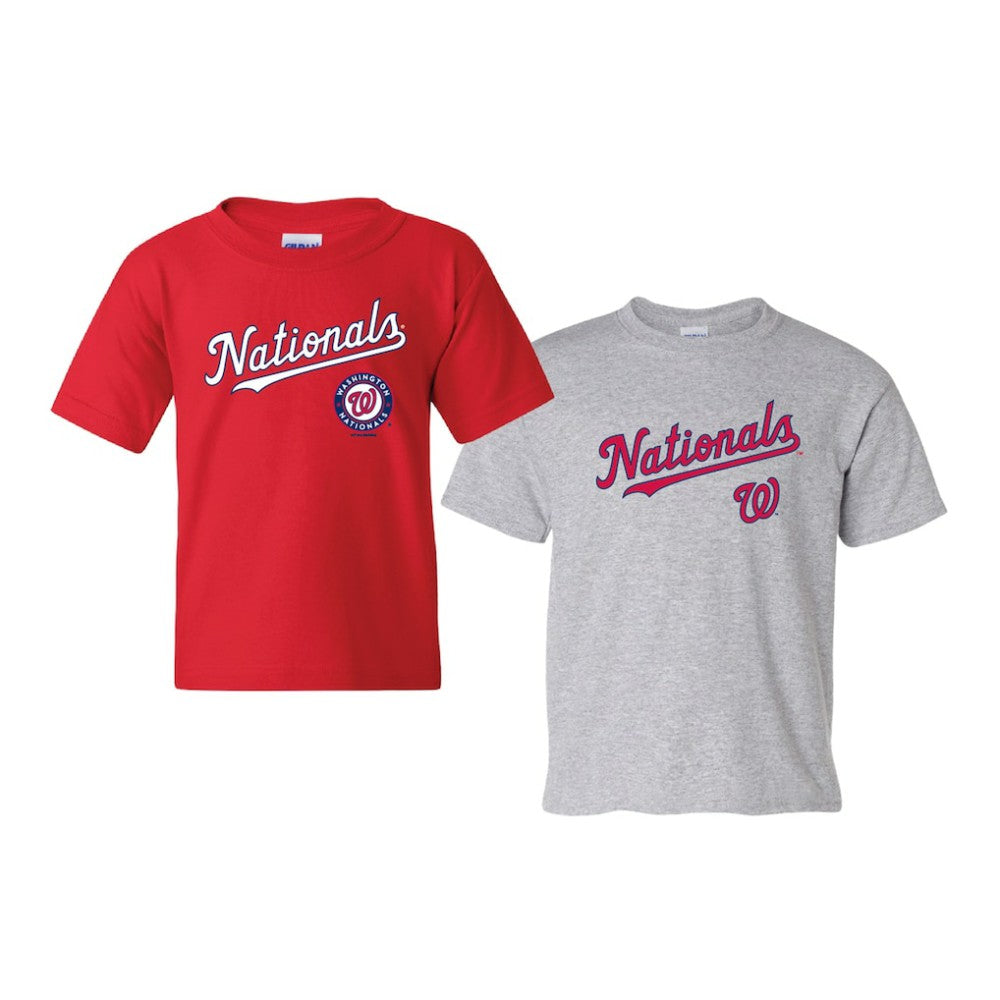 Washington Nationals Soft as a Grape Youth 2-Pack Logo T-Shirt Set - Red/Heather Gray - MLB on Sale