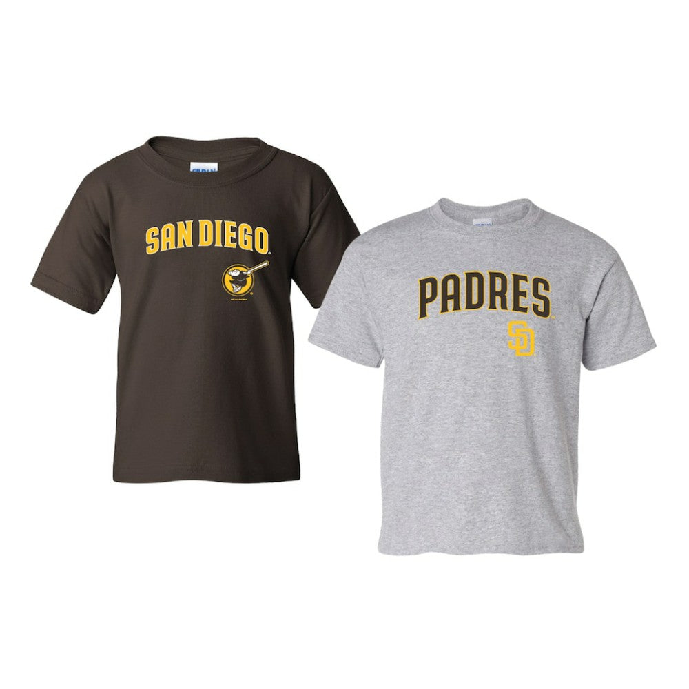 San Diego Padres Soft as a Grape Youth 2-Pack Logo T-Shirt Set - Brown/Gray - MLB Online