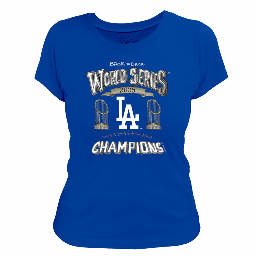 Los Angeles Dodgers Tiny Turnip Women's 2025 World Series Champions T-Shirt - Royal - MLB on Sale
