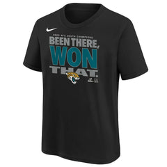 Nike Jacksonville Jaguars Youth 2025 AFC South Division Champions Locker Room Trophy Collection T-Shirt Black