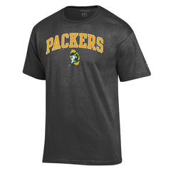 Green Bay Packers Champion Arch Over Logo T-Shirt Heather Charcoal