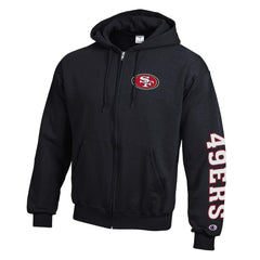 San Francisco 49ers Champion Powerblend Fleece Full-Zip Hoodie Black