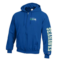 Seattle Seahawks Champion Powerblend Fleece Full-Zip Hoodie Royal