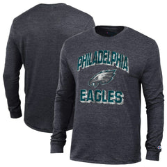 Philadelphia Eagles Champion Ultimate Tri-Blend Long Sleeve T-Shirt Heather Black