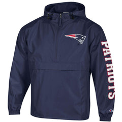 New England Patriots Champion Packable Windbreaker Half-Zip Jacket Navy