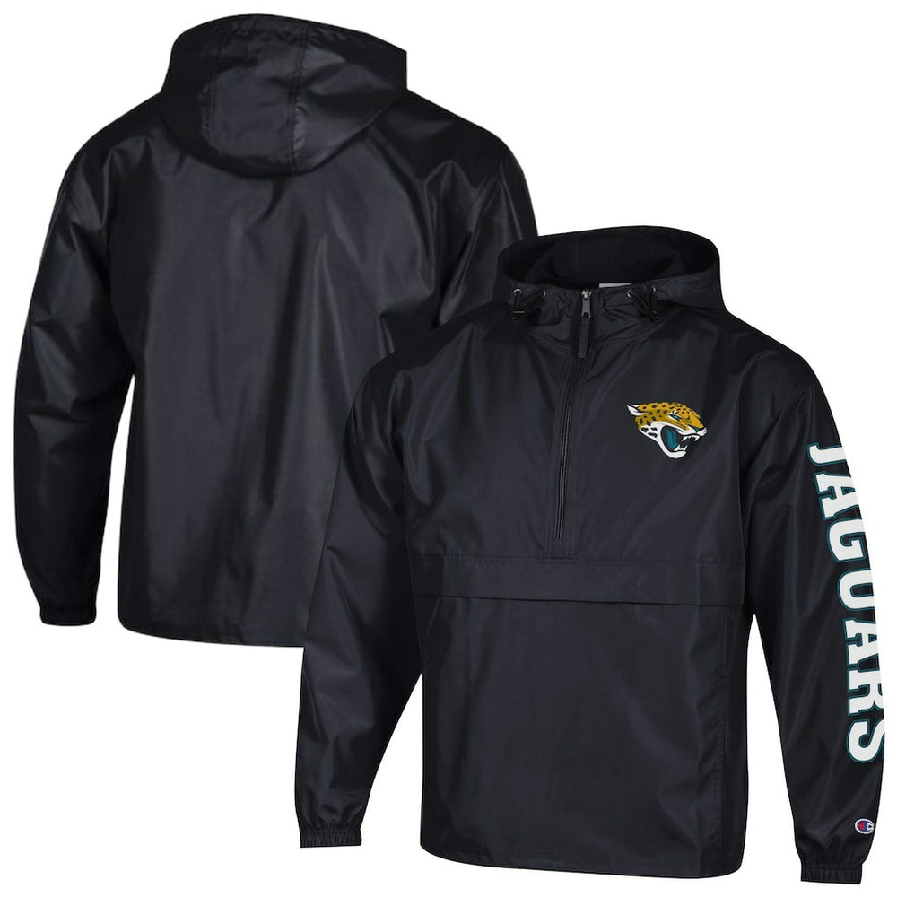 Jacksonville Jaguars Champion Packable Windbreaker Half-Zip Jacket Black