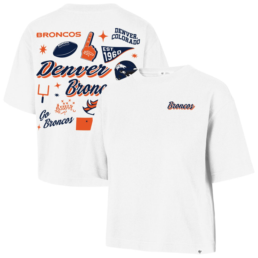 47 brand Denver Broncos '47 Women's Collage Script Reed City T-Shirt White