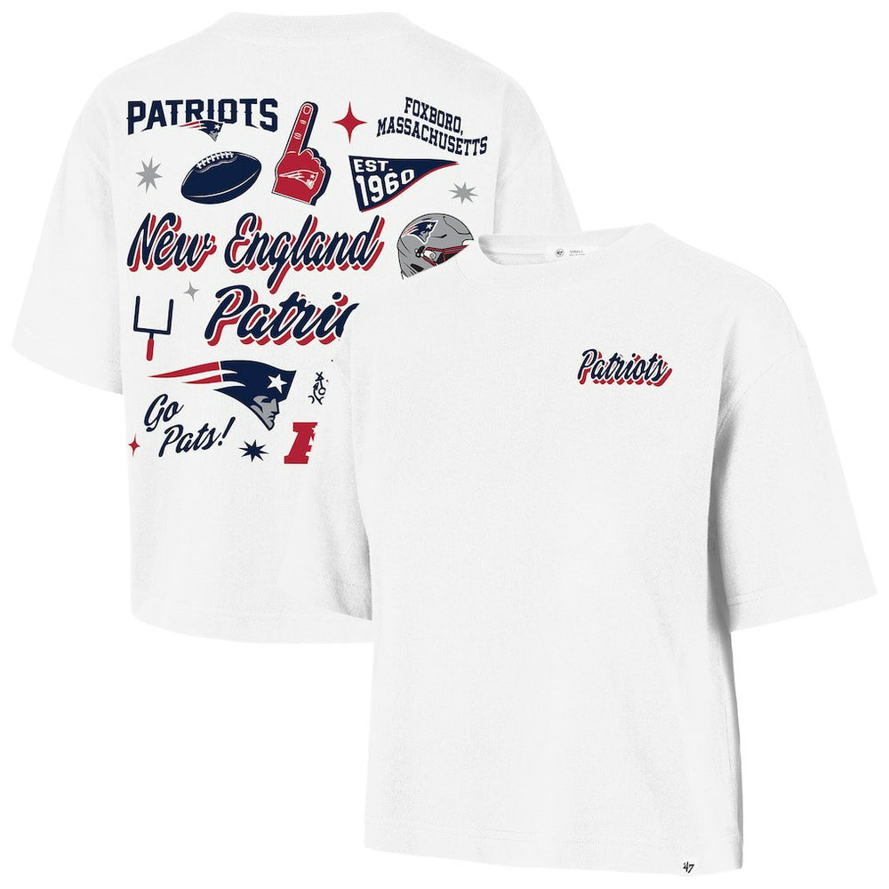 47 brand New England Patriots '47 Women's Collage Script Reed City T-Shirt White