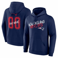 New England Patriots Hustle Personalized Name & Number Hoodie Navy
