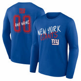 New York Giants Hustle Personalized Name & Number Long Sleeve T-Shirt Royal