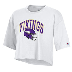 Minnesota Vikings Champion Women's Boyfriend Cropped T-Shirt White