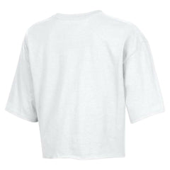 New England Patriots Champion Women's Boyfriend Cropped T-Shirt White