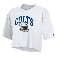 Indianapolis Colts Champion Women's Boyfriend Cropped T-Shirt White