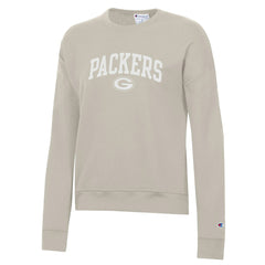 Green Bay Packers Champion Women's Powerblend Cocoa Butter Fleece Sweatshirt Light Brown