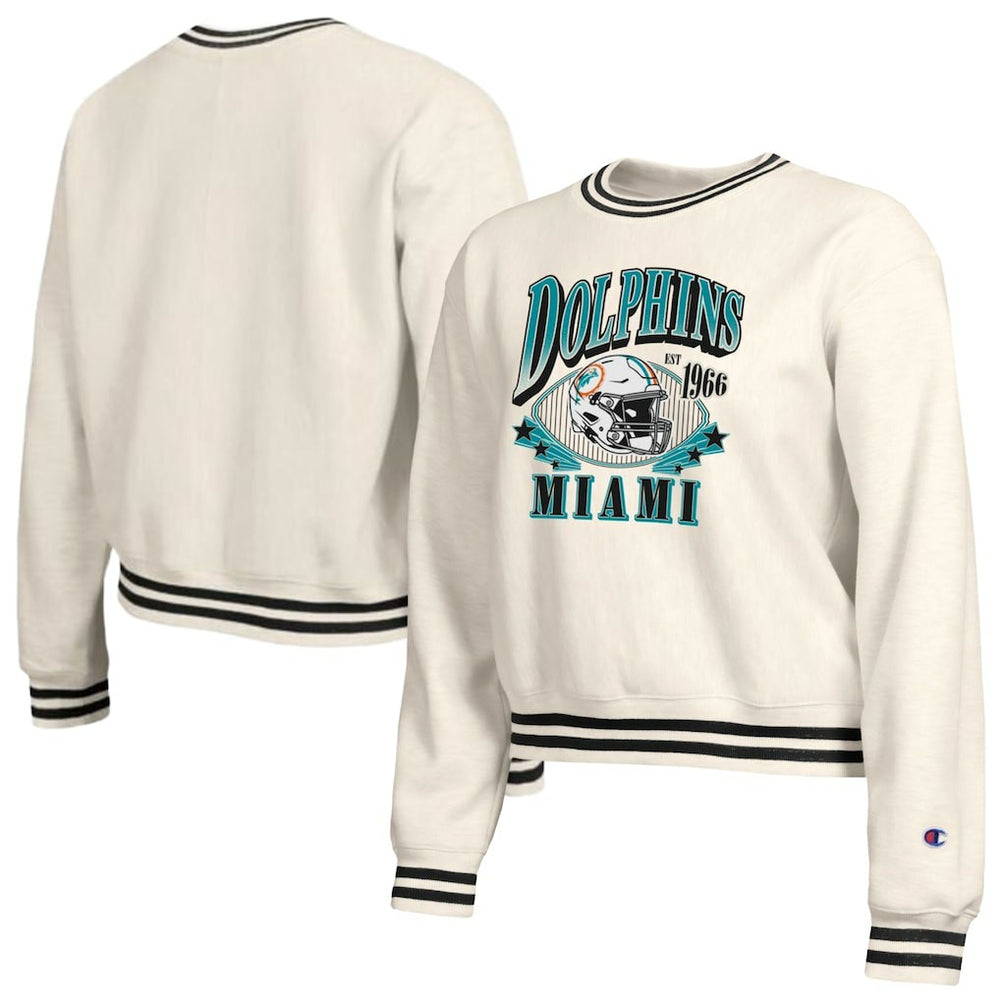 Miami Dolphins Champion Women's Reverse Weave Fleece Sweatshirt Cream