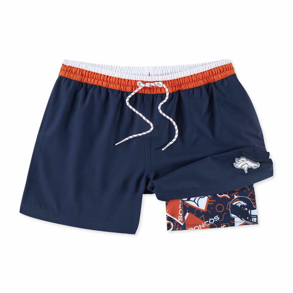 Denver Broncos Chubbies The Secret Lined Swim Trunks Navy