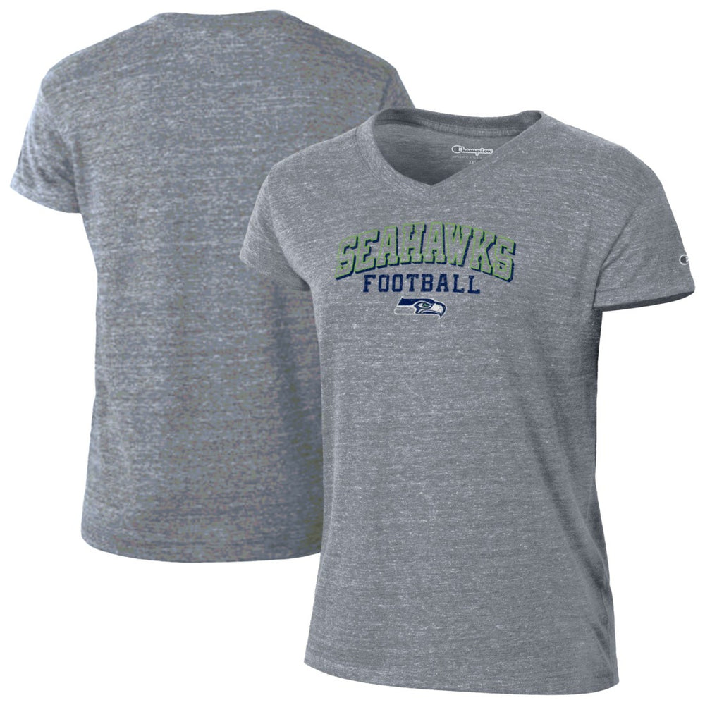 Seattle Seahawks Champion Women's Triumph Tri-Blend V-Neck T-Shirt Gray