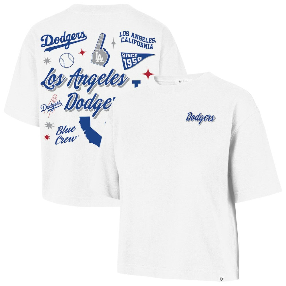Los Angeles Dodgers '47 Women's Collage Script Reed City T-Shirt - White - 47 brand Sale