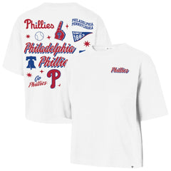 Philadelphia Phillies '47 Women's Collage Script Reed City T-Shirt - White - 47 brand Lifestyle