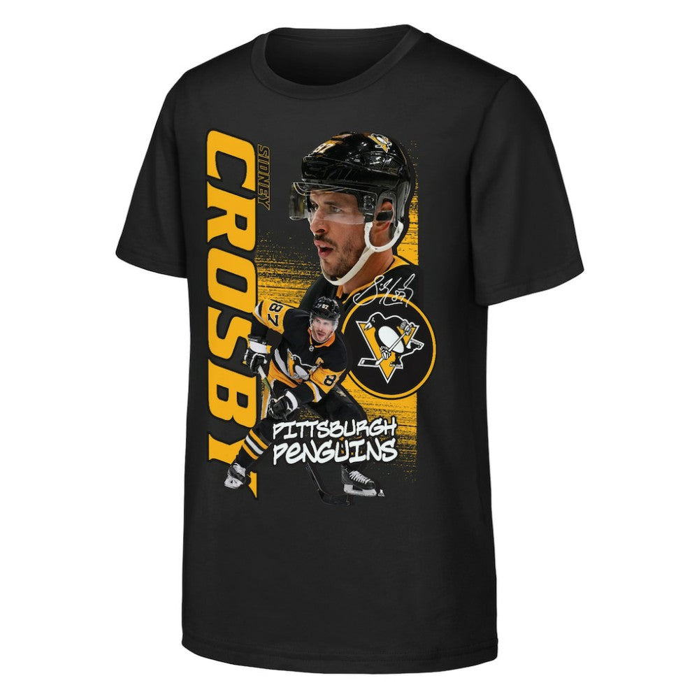 Sidney Crosby Pittsburgh Penguins Outerstuff Youth Playmaker T-Shirt - Black - NHL 203700971