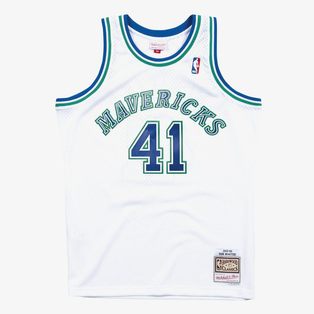 Dirk Nowitzki Dallas Mavericks 1998-99 Hardwood Classics Swingman Jersey for sale White | Mitchell & Ness