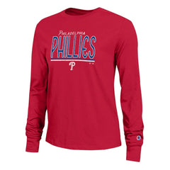 Philadelphia Phillies Champion Women's Long Sleeve T-Shirt - Red - MLB Lifestyle