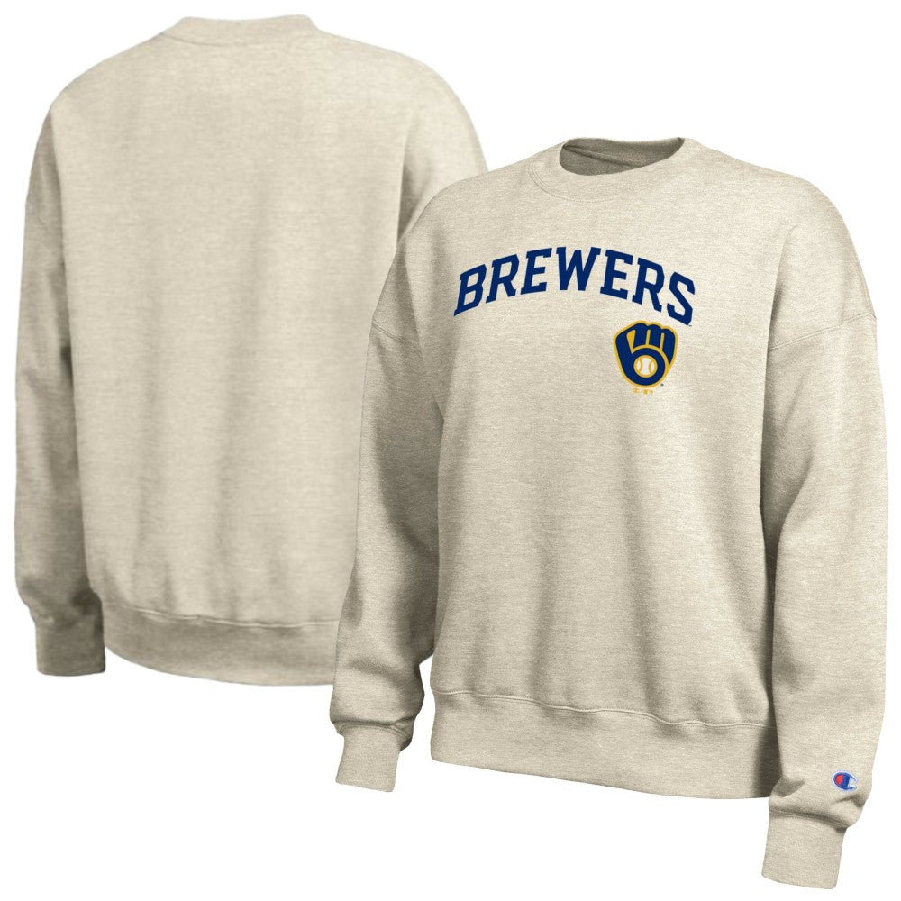 Milwaukee Brewers Champion Women's All-Star Sweatshirt - Oatmeal - MLB Discount