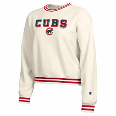 Chicago Cubs Champion Women's Reverse Weave Sweatshirt - Cream - MLB Discount