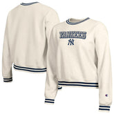 New York Yankees Champion Women's Reverse Weave Sweatshirt - Cream - MLB Discount