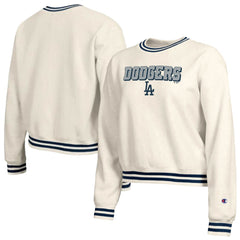 Los Angeles Dodgers Champion Women's Reverse Weave Sweatshirt - Cream - MLB Sale