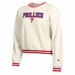 Philadelphia Phillies Champion Women's Reverse Weave Sweatshirt - Cream - MLB Discount