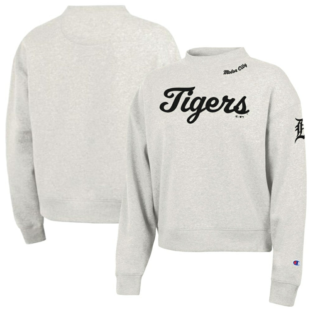 Detroit Tigers Champion Women's Triumph Tri-Blend Sweatshirt - Stone - MLB Sale
