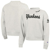 New York Yankees Champion Women's Triumph Tri-Blend Sweatshirt - Stone - MLB Discount