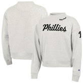 Philadelphia Phillies Champion Women's Triumph Tri-Blend Sweatshirt - Stone - MLB Discount