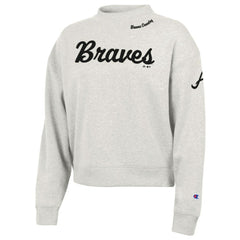 Atlanta Braves Champion Women's Triumph Tri-Blend Sweatshirt - Stone - MLB on Sale