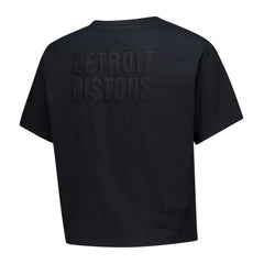 Detroit Pistons Women's Phantom Cropped T-Shirt for sale Black | Mitchell & Ness discount
