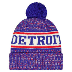 Detroit Pistons Team Cuffed Knit Hat with Pom for sale Blue | New Era discount