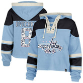 Alexander Ovechkin Washington Capitals '47 Women's Cherry Blossom Superior Lacer Cropped Pullover Hoodie - Light Blue - NHL 203730592
