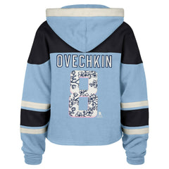 Alexander Ovechkin Washington Capitals '47 Women's Cherry Blossom Superior Lacer Cropped Pullover Hoodie - Light Blue - NHL 203730592