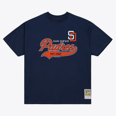San Diego Padres Mitchell & Ness Script Sweep Arch T-Shirt - Navy - Mitchell & Ness Sale