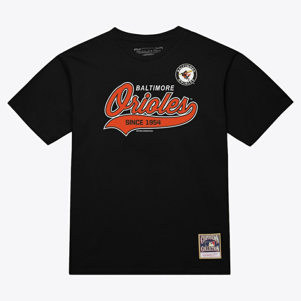 Baltimore Orioles Mitchell & Ness Script Sweep Arch T-Shirt - Black - Mitchell & Ness on Sale