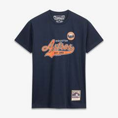 Houston Astros Mitchell & Ness Script Sweep Arch T-Shirt - Navy - Mitchell & Ness Lifestyle