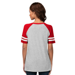 Philadelphia Phillies G-III 4Her by Carl Banks Women's Goal Line Raglan V-Neck T-Shirt - Heather Gray - MLB Online