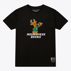 Milwaukee Bucks Unisex Hardwood Classics Arch T-Shirt Black | Mitchell & Ness US
